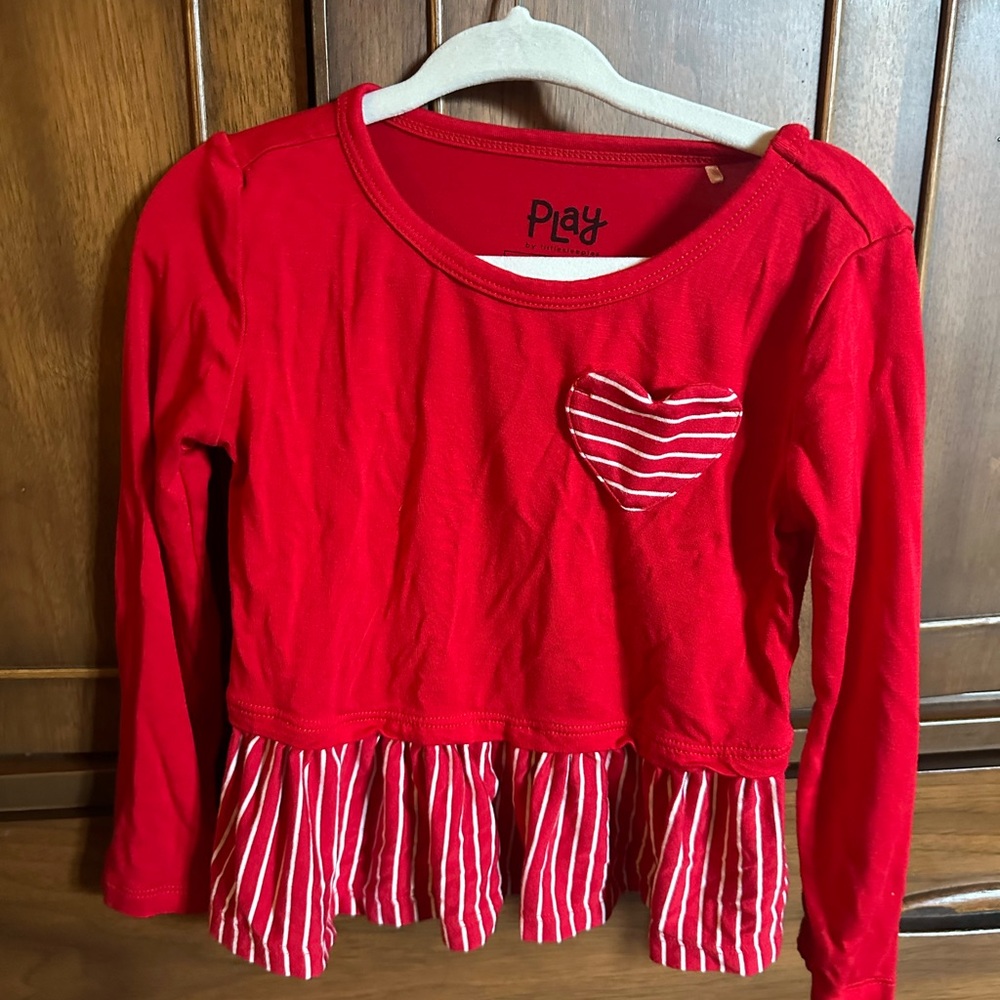 Little Sleepies Play Red Heart Long Sleeve Kids Top